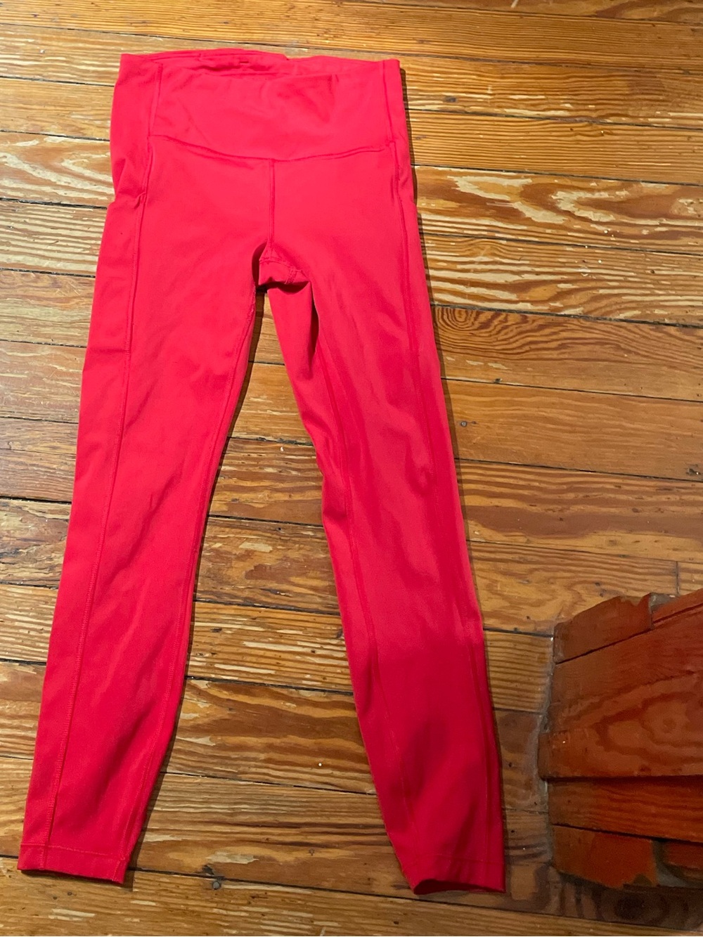 Athleta Red Active Leggings with Pockets
